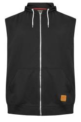 D555 Big & Tall Black Zip Through Sleeveless Hoodie