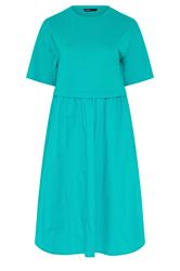 lace trim maxi dress Sky Blue Tiered Mix Print Floral Lace Trim Maxi Dress