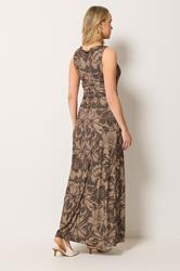 LTS Tall Women's Brown Floral Bow Detail Maxi Dress | Long Tall Sally 2