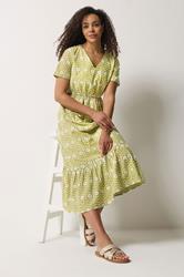 M&Co Light Green Floral Broderie Cotton Maxi Dress | M&Co 1