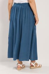 YOURS Plus Size Blue Chambray Midi Skirt | Yours Clothing 2