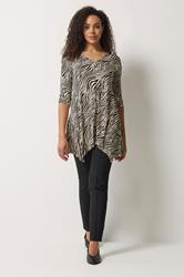 M&Co Black Zebra Print Hanky Hem Top | M&Co 1