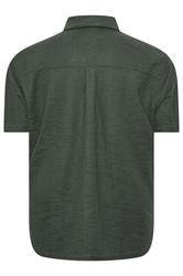 BadRhino Big & Tall Green Textured Revere Shirt | BadRhino 7