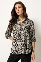 M&Co White & Black Abstract Tab Sleeve Shirt  3