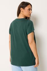 YOURS Plus Size Forest Green Core Basic T-Shirt | Yours Clothing 2