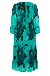 YOURS LONDON Plus Size Teal Green Abstract Pleated Dress | Yours Clothing 2