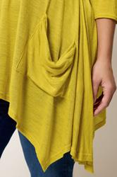 YOURS Plus Size Yellow Hanky Hem Pocket Front Top | Yours Clothing 4
