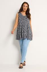 YOURS Plus Size Grey Abstract Animal Front Vest Top | Yours Clothing 1