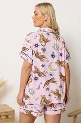 YOURS Plus Size Pink Celestial Short Pyjama Set | Yours Clothing 2