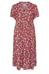 YOURS vestido rojo con estampado floral con tapeta