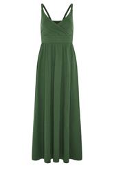PixieGirl Petite Women's Forest Green Cotton Maxi Dress | PixieGirl 5