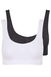 Buy Champion women 2 pack non padded seamless sports bra white black Online