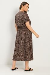 YOURS Plus Size Brown Leopard Maxi Dress | Yours Clothing 2