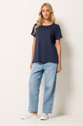 M&Co 2 PACK White and Navy Blue Cotton Crew Neck T-Shirts | M&Co 2