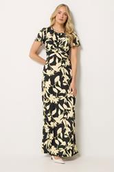 LTS Tall Black Floral Twist Front Maxi Dress | LongTallSally 3
