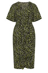 YOURS Plus Size Black Abstract Wrap Front Dress | Yours Clothing 5