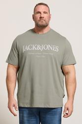 JACK & JONES Big & Tall Vetiver Green Short Sleeve Graphic T-Shirt | BadRhino 3