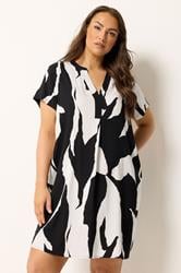 YOURS Plus Size Black Animal Pleat Front Dress | Yours Clothing 3