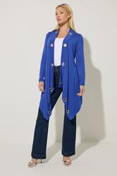 STAR Blue Eyelet Detail Waterfall Cardigan | StarByJM 3