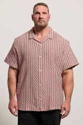 JACK & JONES Big & Tall Cabernet Red Crochet Shirt | BadRhino 3