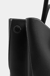 Black Faux Leather Slouchy Shoulder Bag | Yours Clothing 5