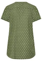 YOURS Curve Green Notch Neck Dobby Blouse | Yours Clothing 6