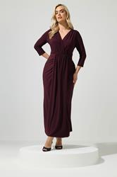 YOURS LONDON Plus Size Purple Maxi Drape Dress | Yours Clothing 3