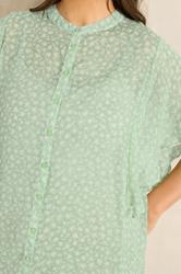 EVANS Curve Green Frill sleeve Blouse | Evans 4