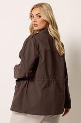 YOURS Plus Size Chocolate Brown Carpenter Jacket | Yours Clothing 2