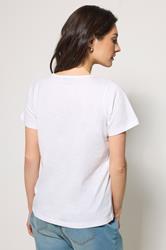 M&Co White Lace Trim V-Neck Cotton T-Shirt | M&Co 5
