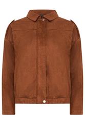 M&Co Rust Brown Faux Suede Bomber Jacket