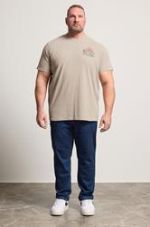 BadRhino Big & Tall Stone Brown Acid Wash Tiger Graphic T-Shirt | BadRhino 1