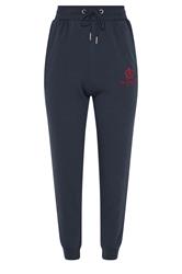 PixieGirl Petite Women's Navy Blue Embroidered Cuffed Joggers | PixieGirl  1
