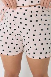 YOURS Plus Size Pink Polka Dot Pyjama Shorts | Yours Clothing 4