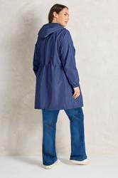 EVANS Plus Size Navy Blue Lightweight Rain Jacket | Evans 4