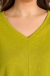 EVANS Plus Size Charteuse Green Premium Cotton T-Shirt | Evans 4