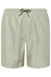BadRhino Big & Tall Green & White Geometric Swim Shorts | BadRhino 6
