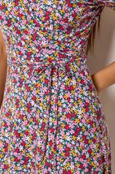 M&Co Petite Pink Ditsy Floral Midi Wrap Dress | M&Co 4