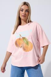 LIMITED COLLECTION Plus Size Pink 'Summer Spirit' Slogan T-Shirt | Yours Clothing 1