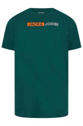 JACK & JONES Big & Tall Deep Teal Green Logo Play T-Shirt | BadRhino 2