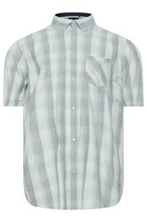 KAM Big & Tall Mint Green Short Sleeve Check Shirt | BadRhino 2