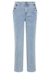 LTS Tall Women's Light Blue Button Detail Straight Leg Jeans | Long Tall Sally 5