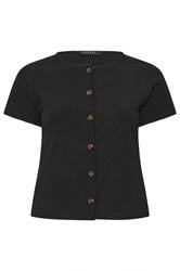 LIMITED COLLECTION Curve Black Crinkle Short Sleeve Top