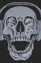 BadRhino Big & Tall Black Extra Long Skull Headphones Graphic T-Shirt | BadRhino 7