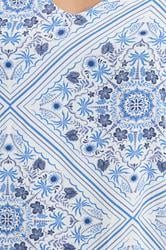 YOURS Plus Size Blue Tile Print Throw On Maxi Dress | Yours Clothing 6