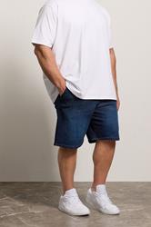 KAM Big & Tall Dark Blue Elasticated Stretch Shorts | BadRhino 1