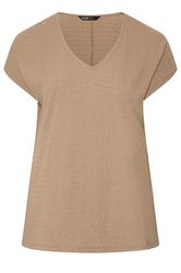 YOURS Plus Size Natural Beige Textured T-Shirt | Yours Clothing 1
