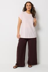 YOURS Plus Size Pink Core Basic T-Shirt | Yours Clothing 1