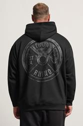 IronRhino Big & Tall Black Weightplate Hoodie | BadRhino 2
