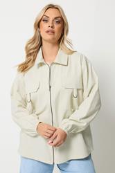 YOURS Plus Size Ivory White Utility Shacket | Yours Clothing 1